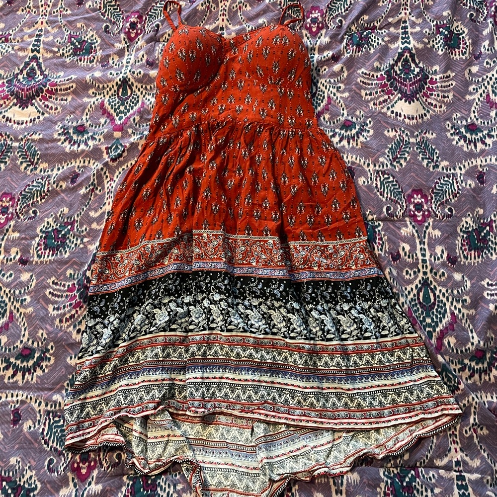 Orange patterned dress